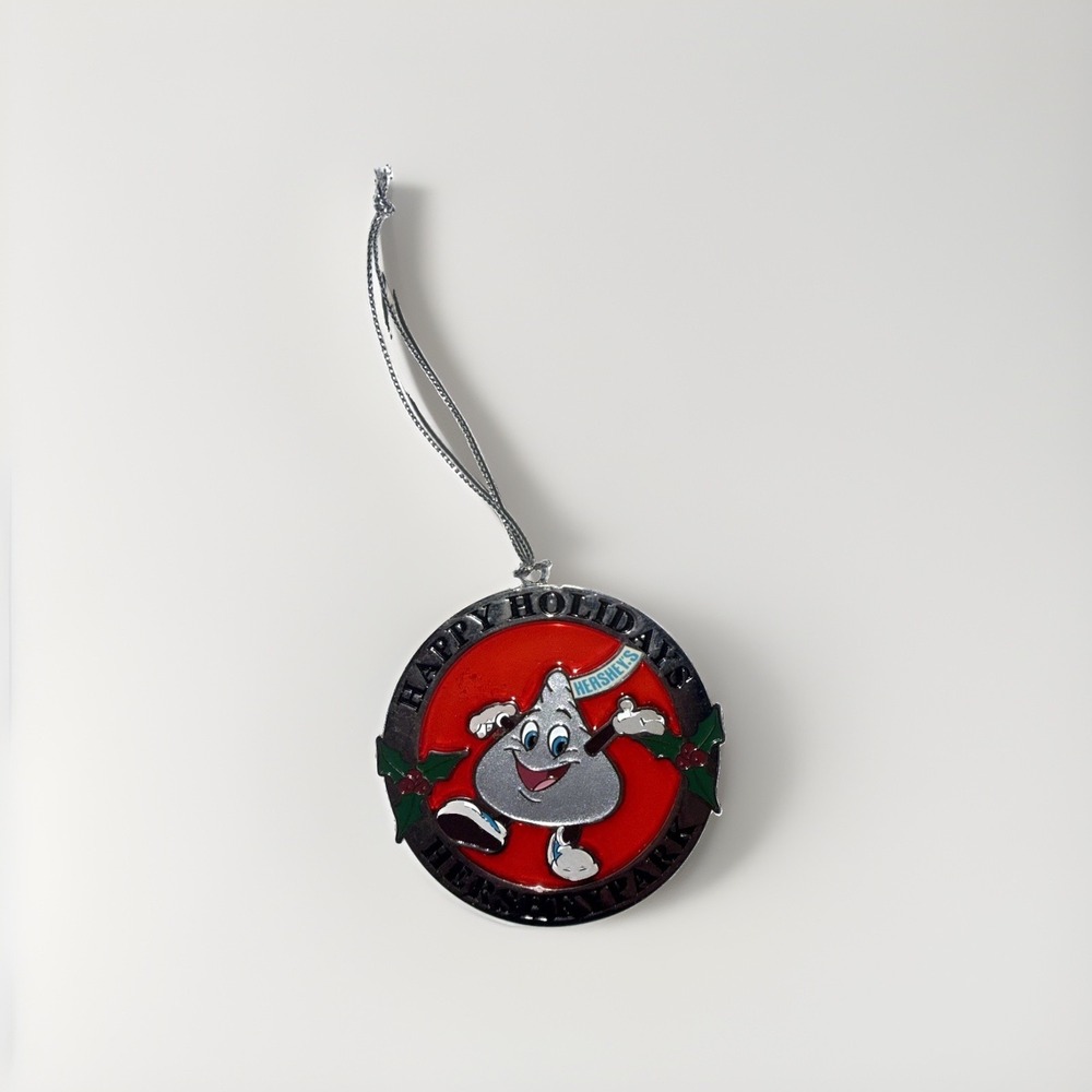 Vintage Hershey's Happy Holidays Hershey Park Souvenir Metal Christmas Ornament